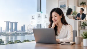 Woman using pigeonhole coach matching platform to learn how to choose the right coach in Singapore